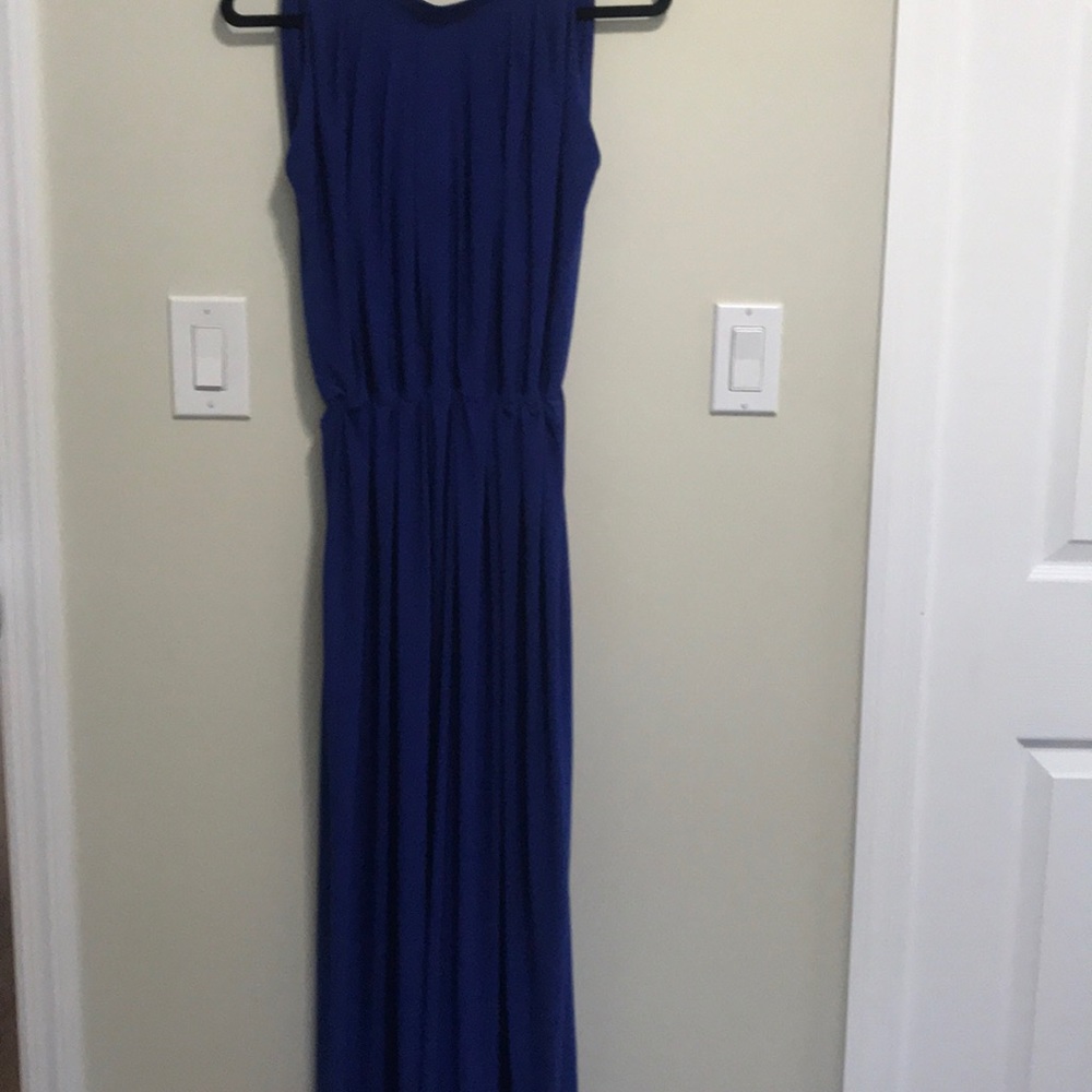 Blue, maxi halter dress